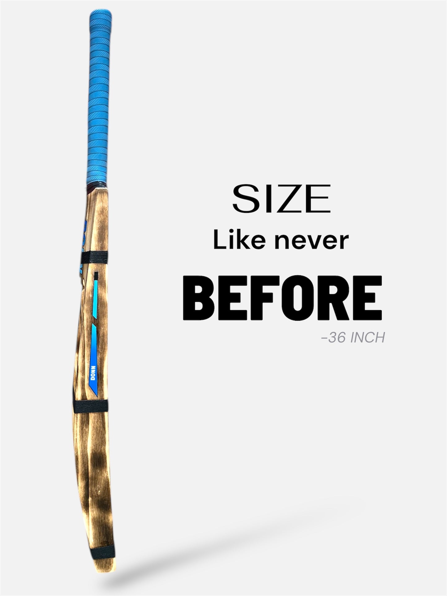 DONN Cane Handle Kashmir Willow Scooped Bat, Size 9, Burn Bat