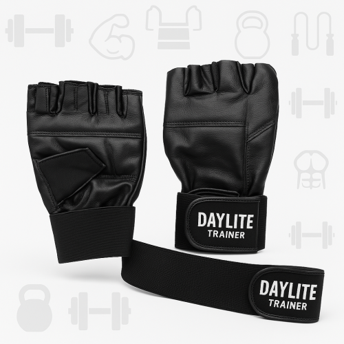 Leather Gym Gloves Trainer, Unisex. - Image 3