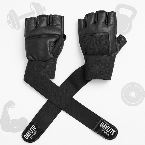 Leather Gym Gloves Trainer, Unisex. - Image 4